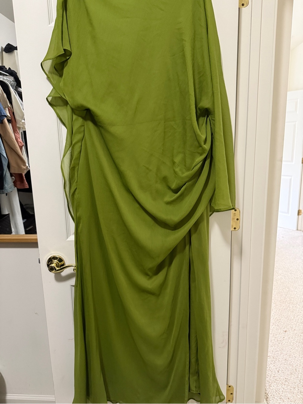 ASOS Olive Green Draped Maxi Dress